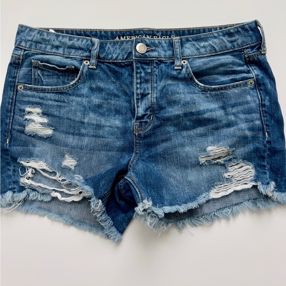 American Eagle Outfitters Pants - American Eagle Outfitters Blue Distressed Denim Shorts